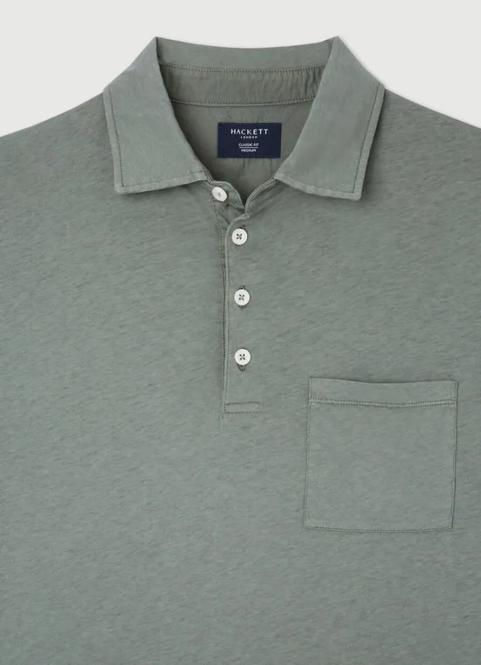 Men Polo Shirts Hackett London Classic Fit Knit Polo Khaki