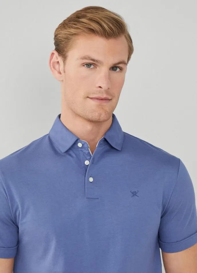 Men Polo Shirts Hackett London Classic Fit Pima Polo Avio