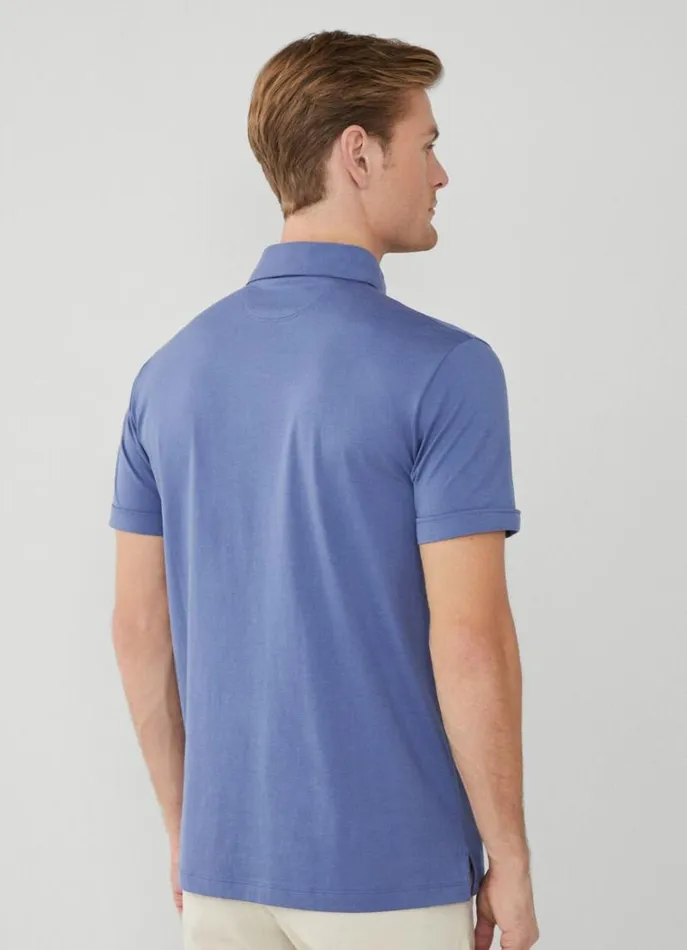 Men Polo Shirts Hackett London Classic Fit Pima Polo Avio