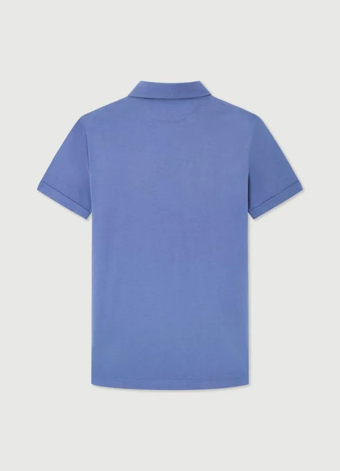 Men Polo Shirts Hackett London Classic Fit Pima Polo Avio