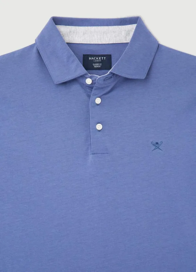 Men Polo Shirts Hackett London Classic Fit Pima Polo Avio