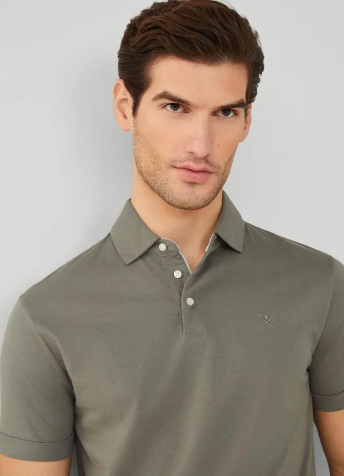 Men Polo Shirts Hackett London Classic Fit Pima Polo Khaki