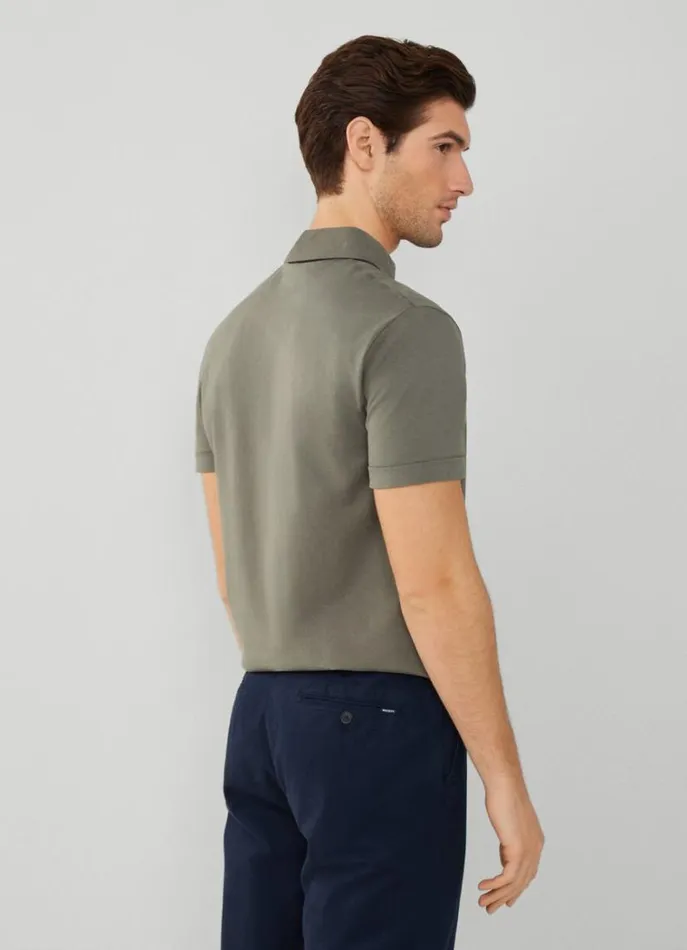 Men Polo Shirts Hackett London Classic Fit Pima Polo Khaki