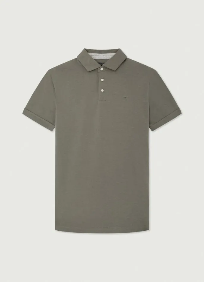 Men Polo Shirts Hackett London Classic Fit Pima Polo Khaki