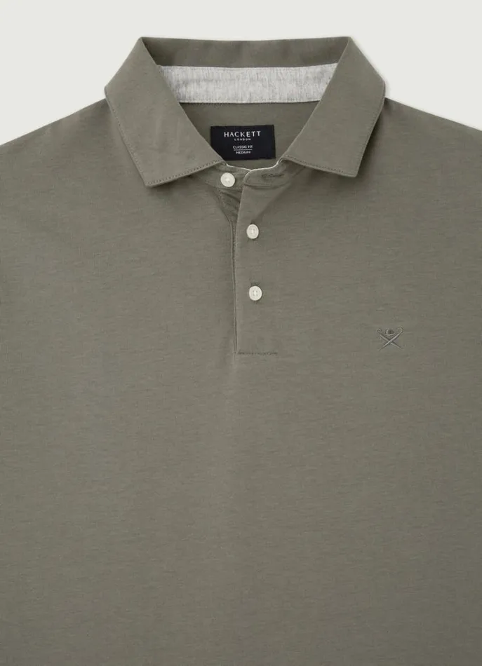 Men Polo Shirts Hackett London Classic Fit Pima Polo Khaki