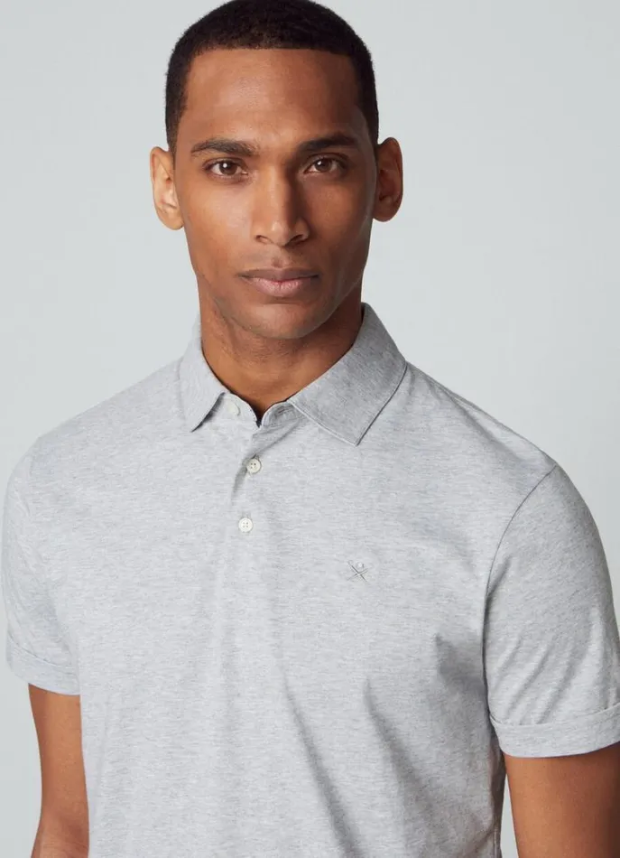 Men Polo Shirts Hackett London Classic Fit Pima Polo Light Grey Marl