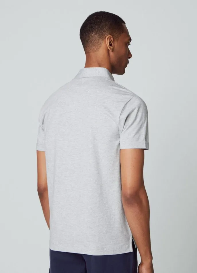 Men Polo Shirts Hackett London Classic Fit Pima Polo Light Grey Marl