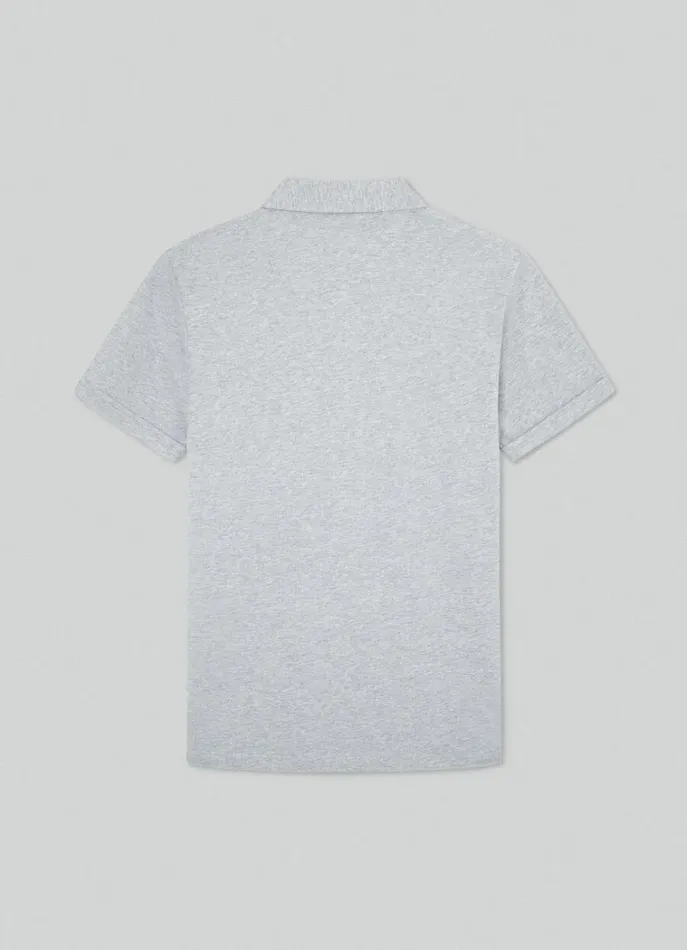 Men Polo Shirts Hackett London Classic Fit Pima Polo Light Grey Marl
