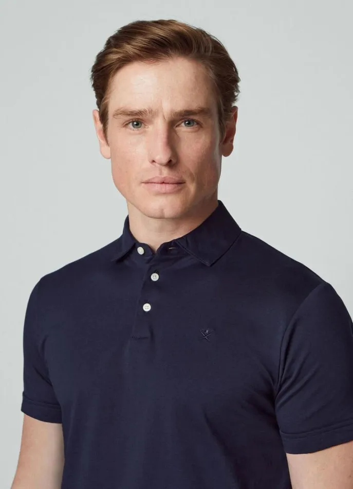 Men Polo Shirts Hackett London Classic Fit Pima Polo Navy