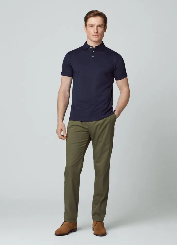 Men Polo Shirts Hackett London Classic Fit Pima Polo Navy