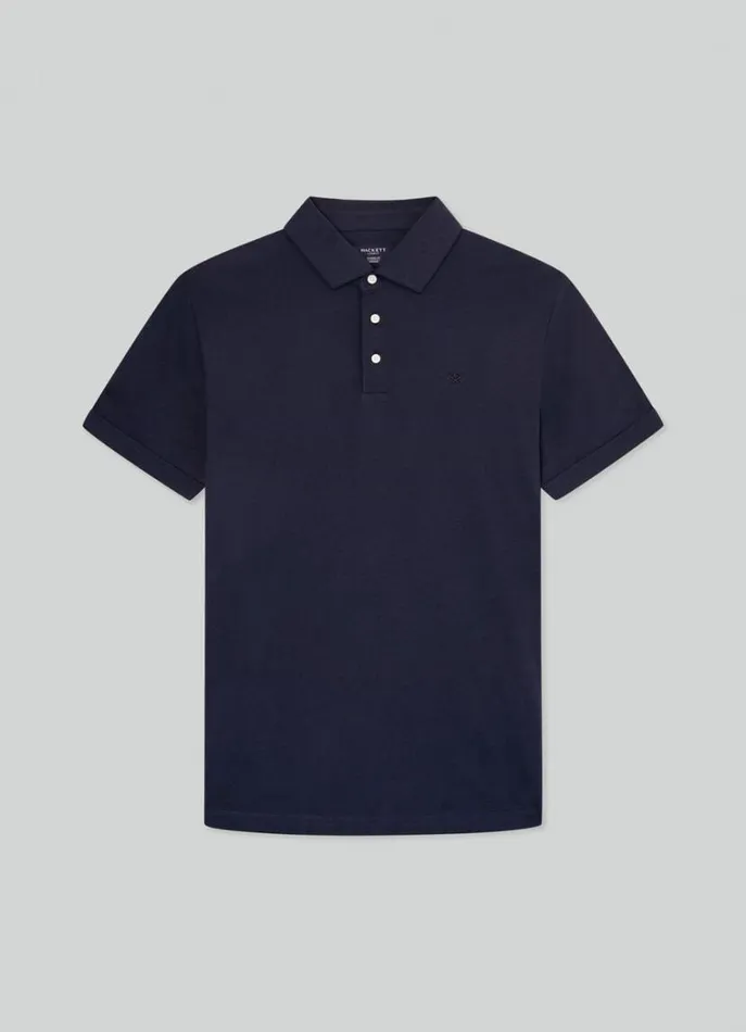 Men Polo Shirts Hackett London Classic Fit Pima Polo Navy