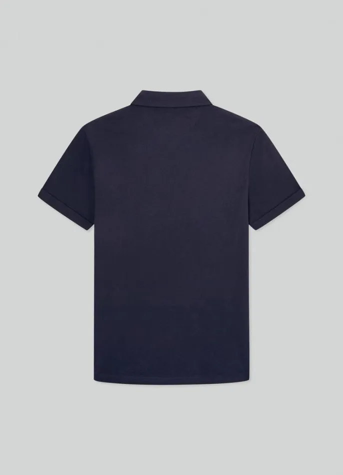 Men Polo Shirts Hackett London Classic Fit Pima Polo Navy