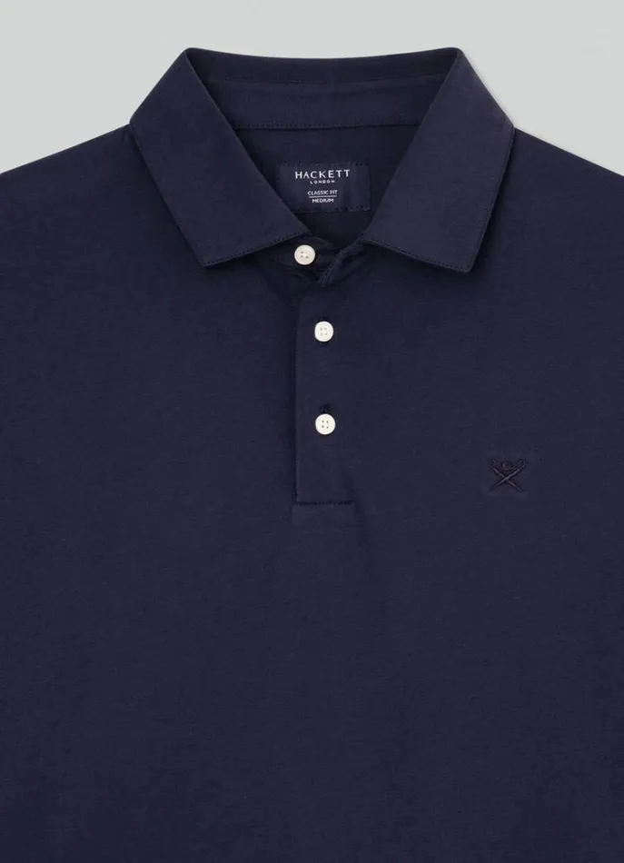 Men Polo Shirts Hackett London Classic Fit Pima Polo Navy