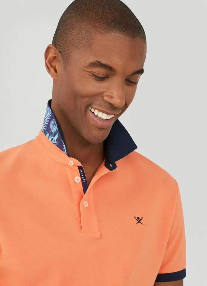 Men Polo Shirts Hackett London Classic Fit Piqu Polo Mandarin Orange