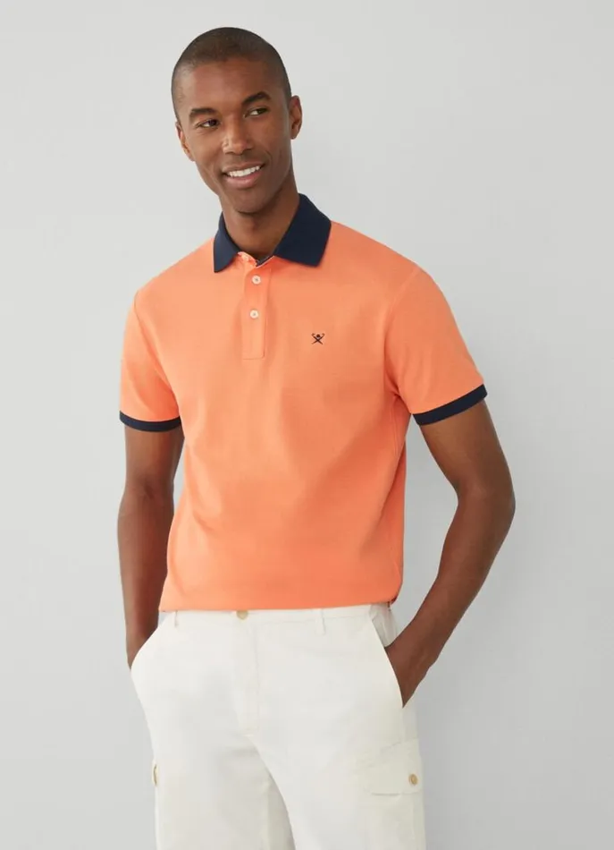 Men Polo Shirts Hackett London Classic Fit Piqu Polo Mandarin Orange