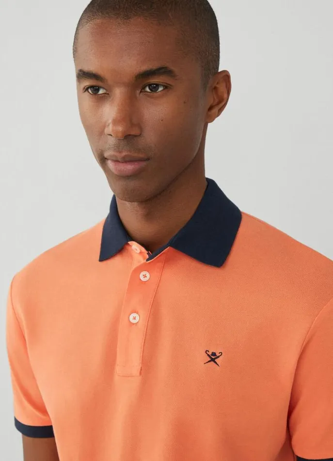 Men Polo Shirts Hackett London Classic Fit Piqu Polo Mandarin Orange