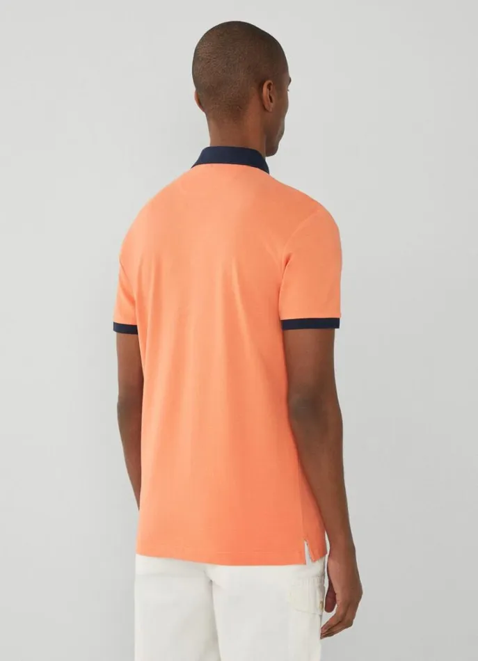 Men Polo Shirts Hackett London Classic Fit Piqu Polo Mandarin Orange
