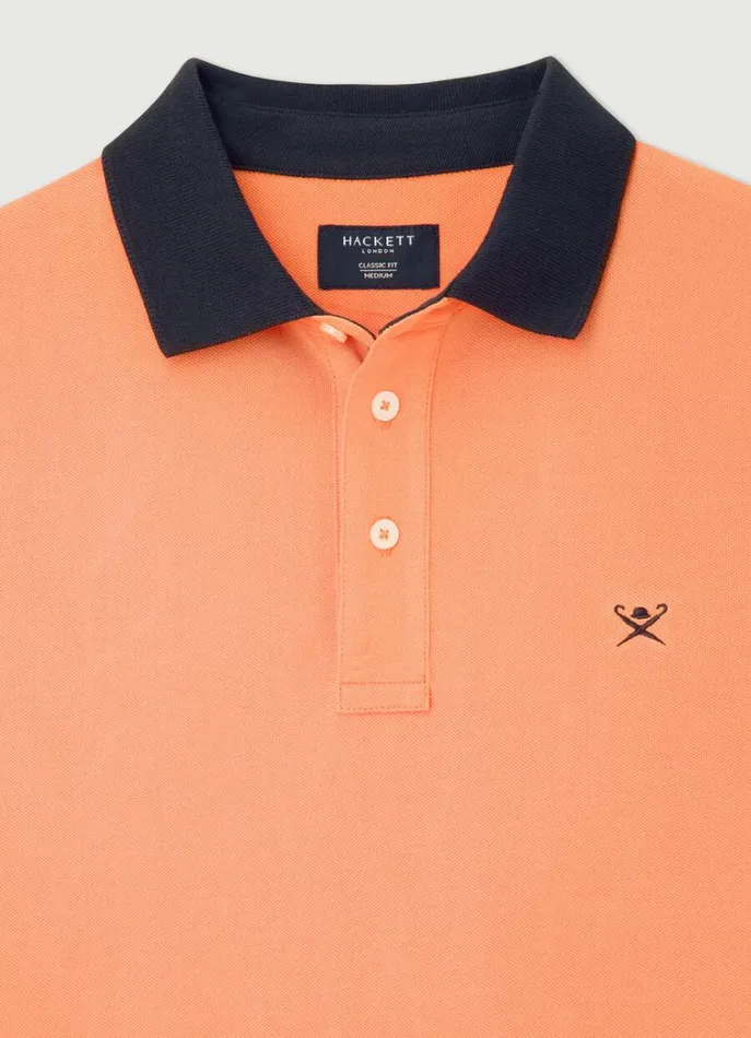 Men Polo Shirts Hackett London Classic Fit Piqu Polo Mandarin Orange