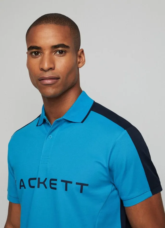 Men Polo Shirts Hackett London Hackett Sport Classic Fit Polo Hypa Blue