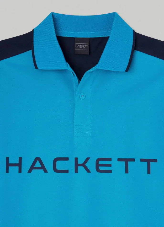 Men Polo Shirts Hackett London Hackett Sport Classic Fit Polo Hypa Blue