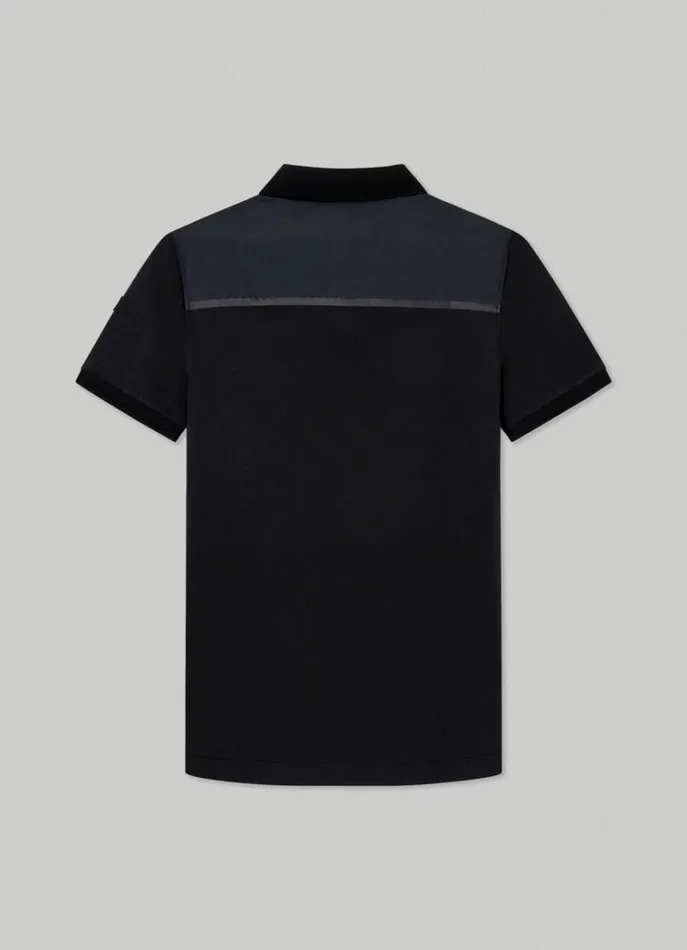 Men Polo Shirts Hackett London Slim Fit Half Zip Polo Black