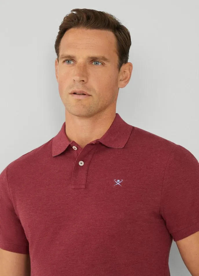 Men Polo Shirts Hackett London Slim Fit Pique Polo Shirt Dusty Red