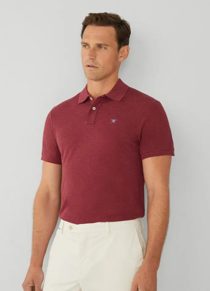 Men Polo Shirts Hackett London Slim Fit Pique Polo Shirt Dusty Red
