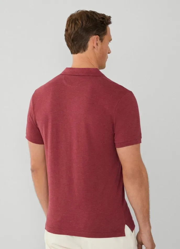 Men Polo Shirts Hackett London Slim Fit Pique Polo Shirt Dusty Red