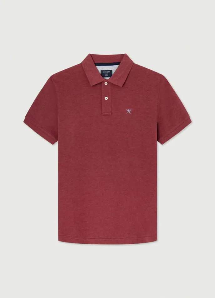 Men Polo Shirts Hackett London Slim Fit Pique Polo Shirt Dusty Red