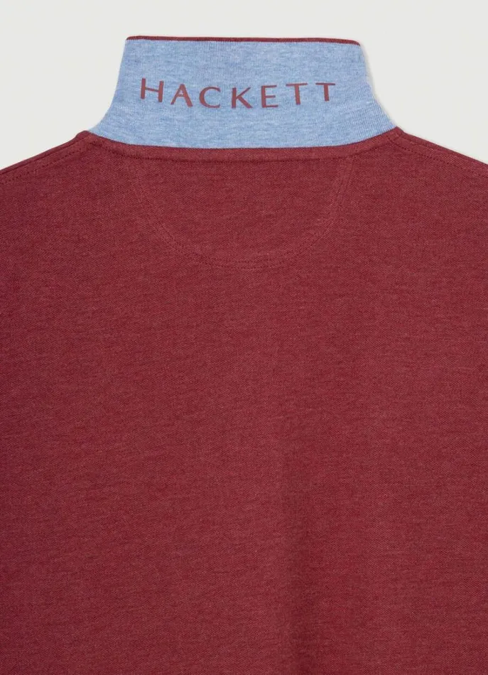 Men Polo Shirts Hackett London Slim Fit Pique Polo Shirt Dusty Red
