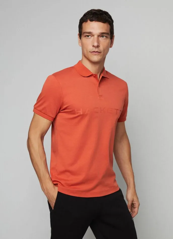 Men Polo Shirts Hackett London Slim Fit Stretch Polo Shirt Orange