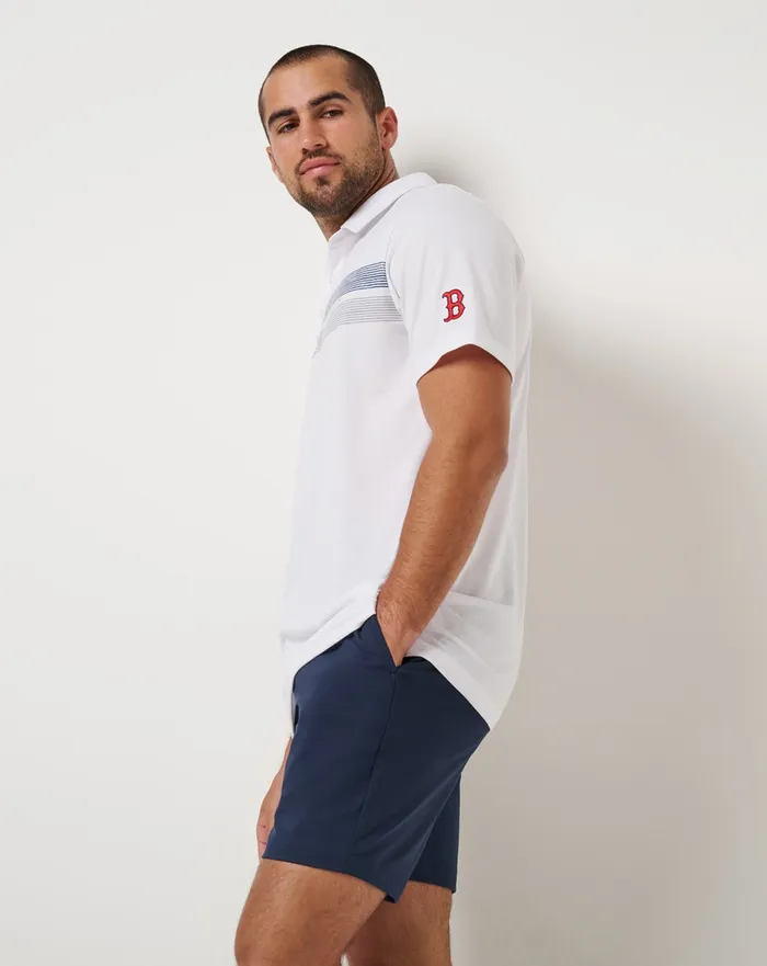 Men Polos TravisMathew BOSTON RED SOX TOP RECRUIT POLO White