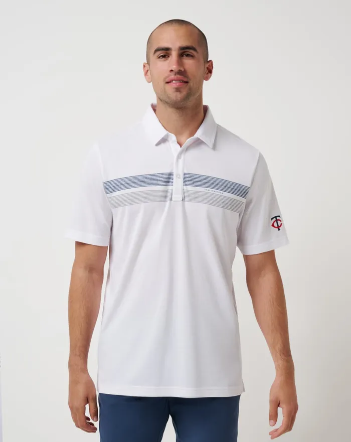 Men Polos TravisMathew MINNESOTA TWINS TOP RECRUIT POLO White