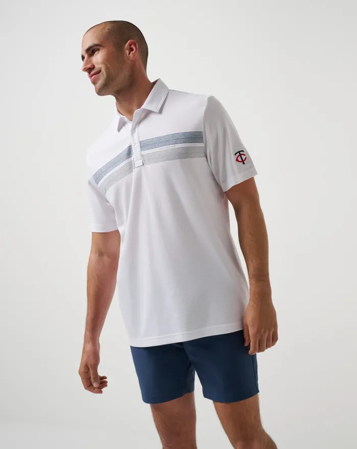 Men Polos TravisMathew MINNESOTA TWINS TOP RECRUIT POLO White