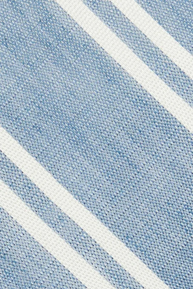Men Premium Necktie Lt Blue And Ivory Stripe Bonobos Ties and Pocket Squares