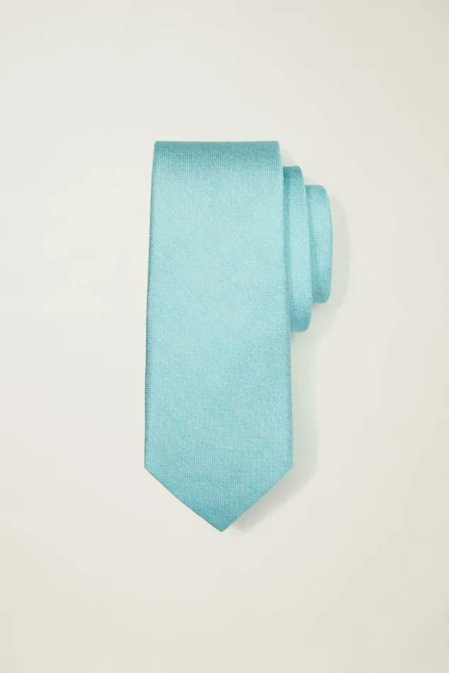 Men Premium Necktie Solid Spring Blue Bonobos Ties and Pocket Squares
