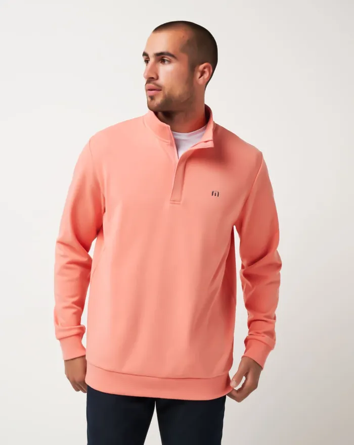 Men Quarter Zips TravisMathew CLOUD QUARTER ZIP 20 Terra Cotta