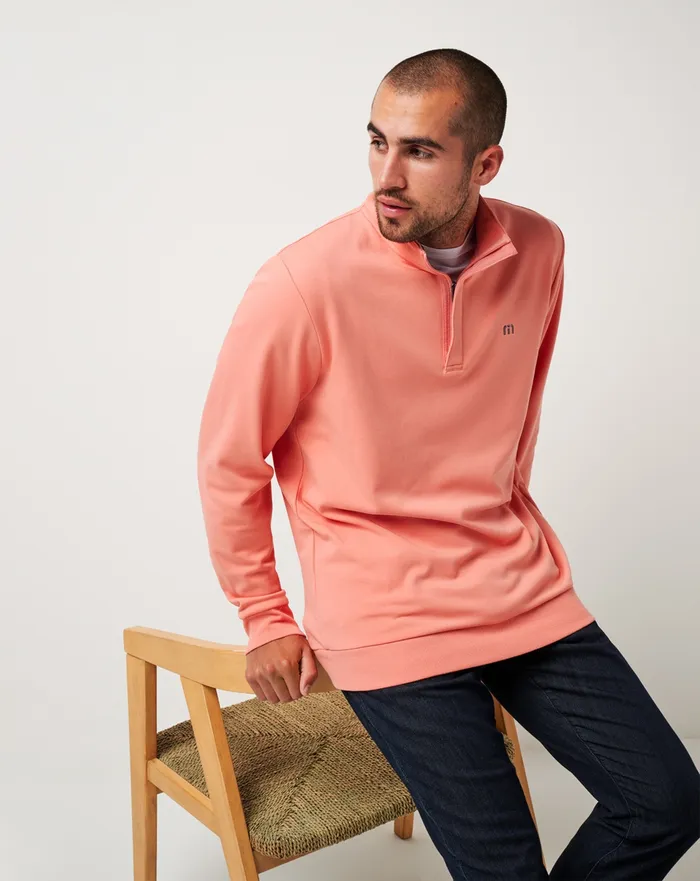 Men Quarter Zips TravisMathew CLOUD QUARTER ZIP 20 Terra Cotta