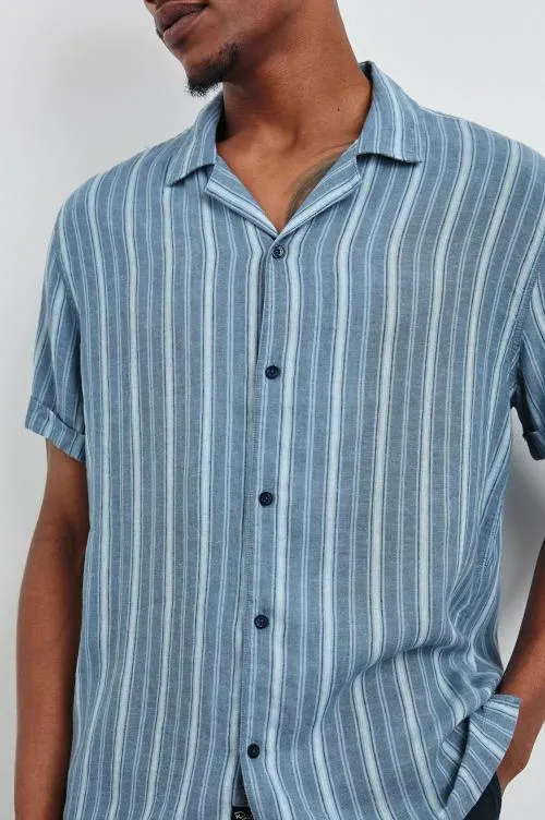 Men Rails Shirts Cayman Shirt Coastal Blue Stripe