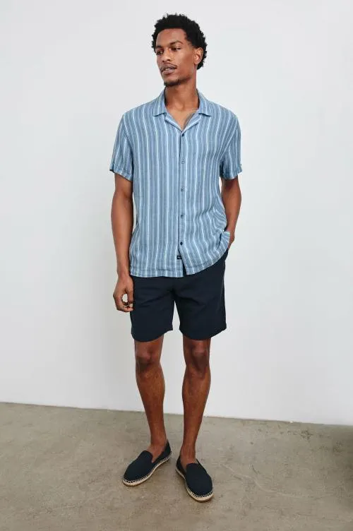 Men Rails Shirts Cayman Shirt Coastal Blue Stripe