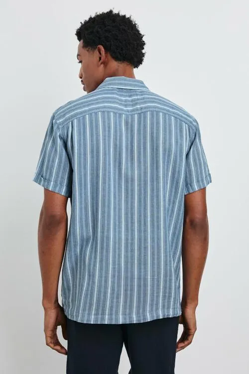 Men Rails Shirts Cayman Shirt Coastal Blue Stripe