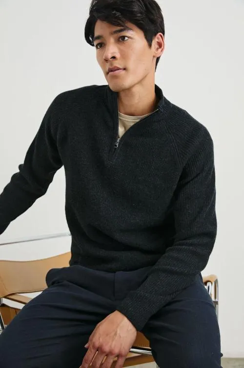 Men Rails Sweaters Stark Quarter Zip Cast Iron