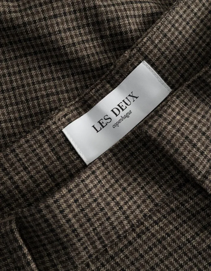 Men Reece Check Pleated Suit Pants 20 8211 Warm SandDark Navy Check Les Deux Pants