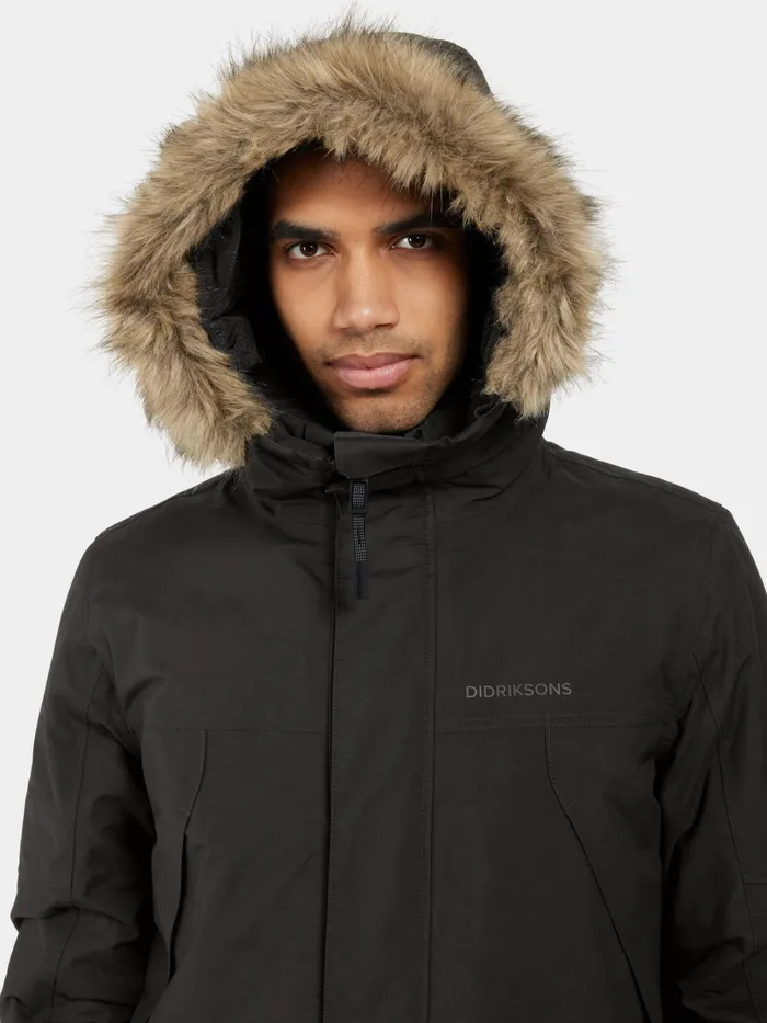 Men Rick Parka Black Didriksons Autumn Jackets