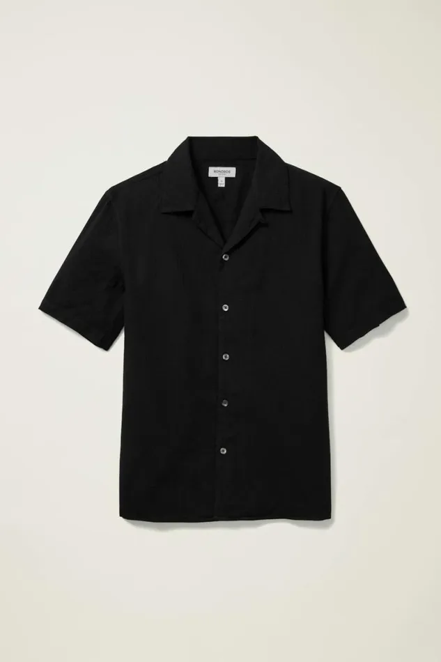 Men Riviera Cabana Shirt Black Raven Bonobos Casual Shirts