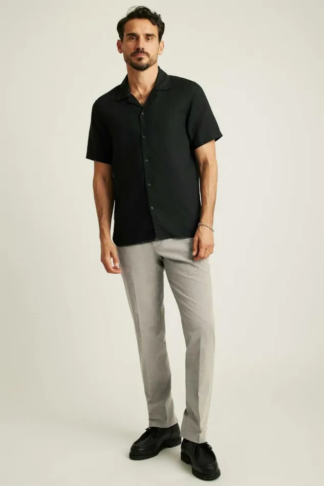 Men Riviera Cabana Shirt Jet Black Bonobos Short Sleeve Shirts