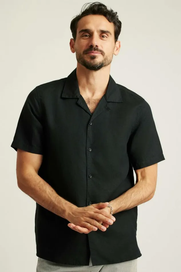 Men Riviera Cabana Shirt Jet Black Bonobos Short Sleeve Shirts