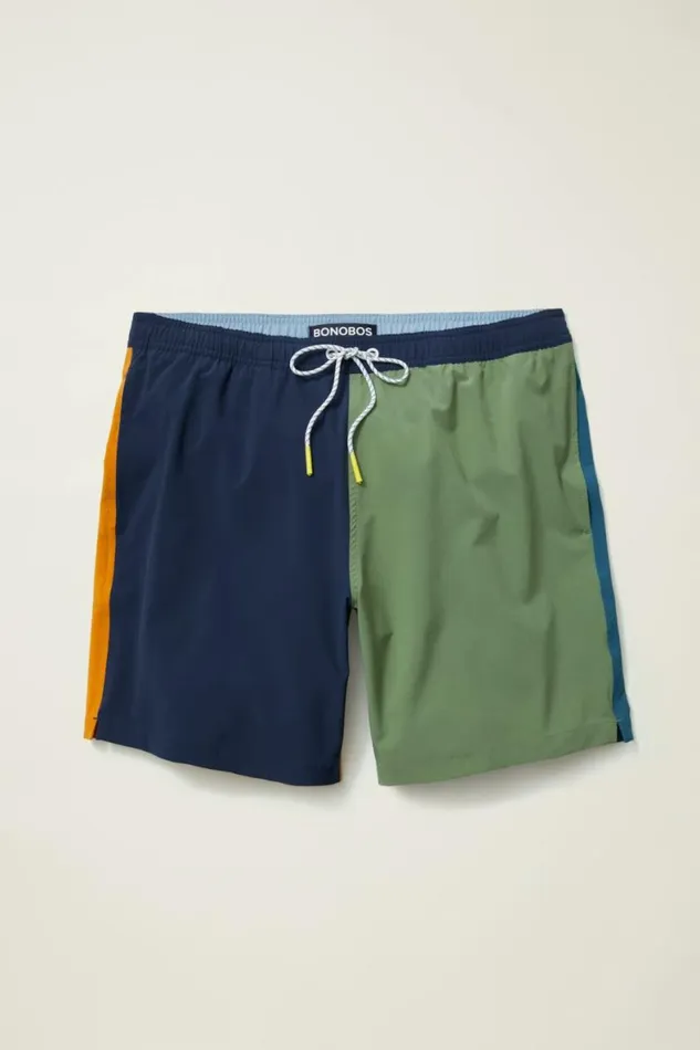 Men Riviera Recycled Swim Trunks Multi Color Blocked Bonobos Swim Trunks