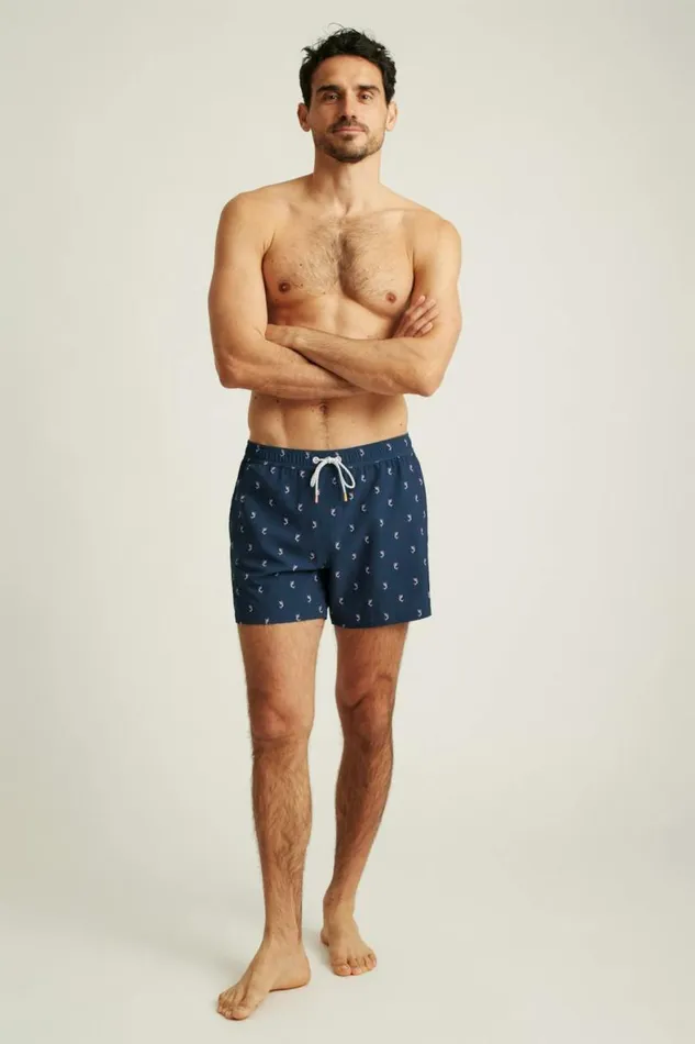Men Riviera Recycled Swim Trunks Navy Catch Of The Day Bonobos Swim Trunks