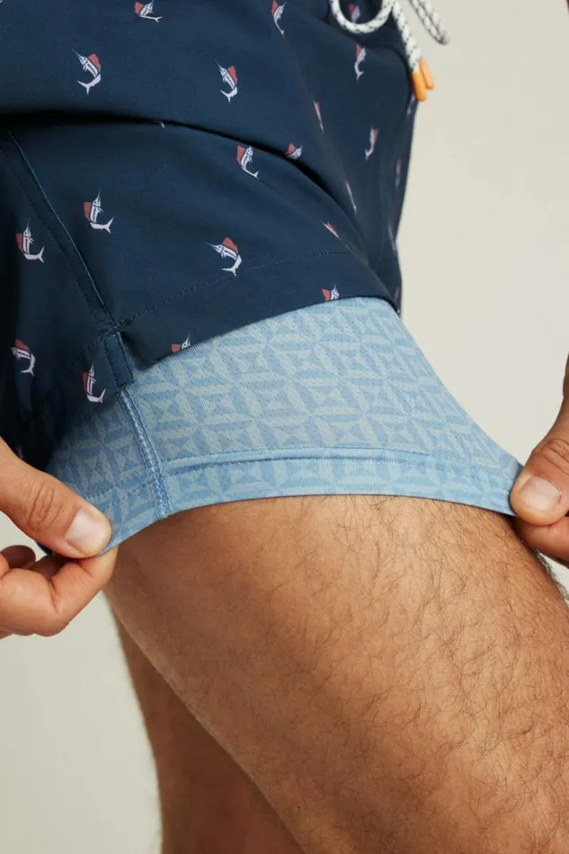 Men Riviera Recycled Swim Trunks Navy Catch Of The Day Bonobos Swim Trunks